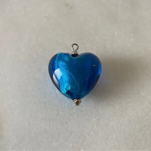 Blue Murano‎ glass  heart shaped pendant